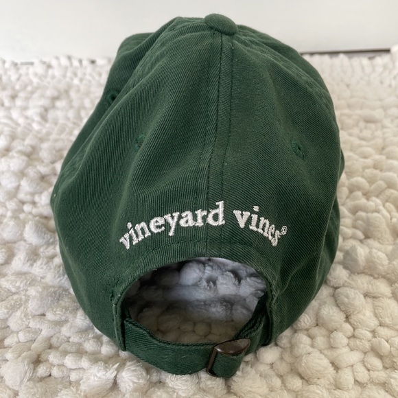 VINEYARD VINES baseball hat cap green 100% cotton adjustable blue whale logo - Picture 2 of 7